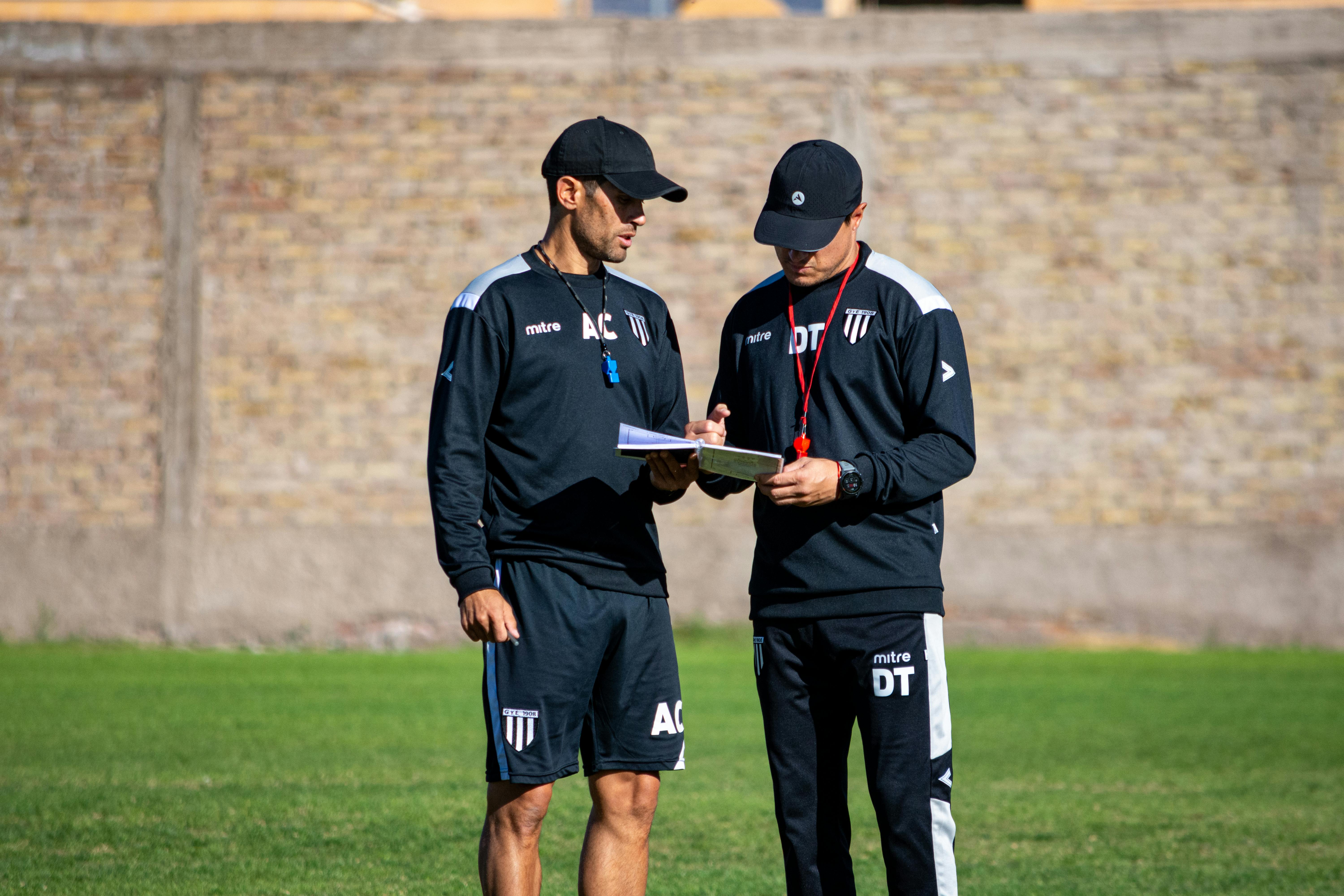 Football coach on the touchline