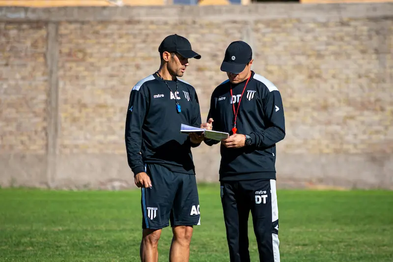 Football coach on the touchline